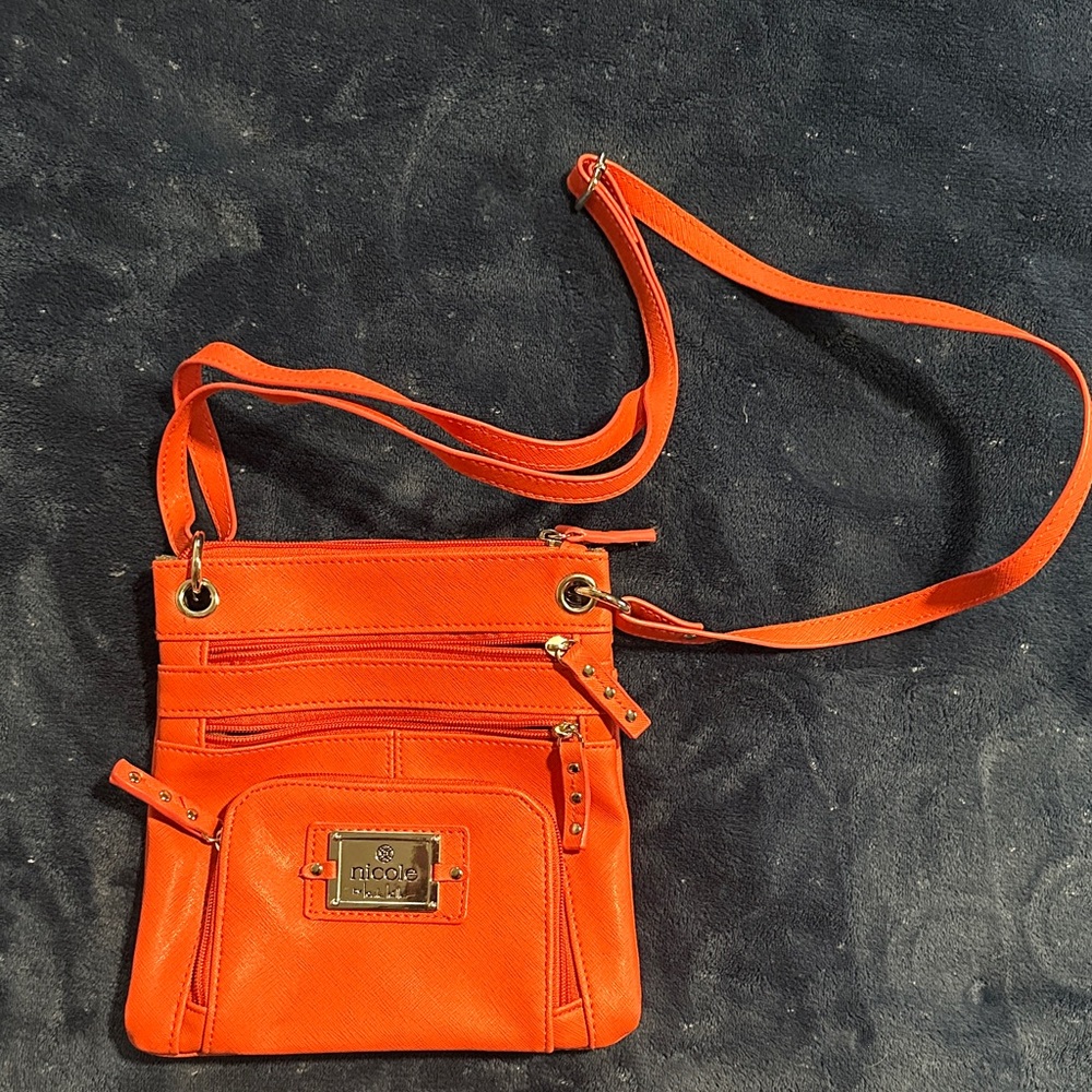 Nicole by Nicole Miller Vibrant Coral Crossbody Bag